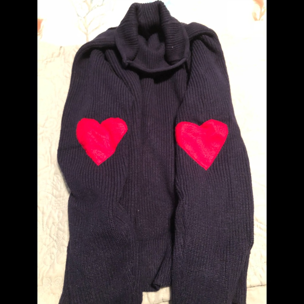 Navy sweater with mock turtle neck